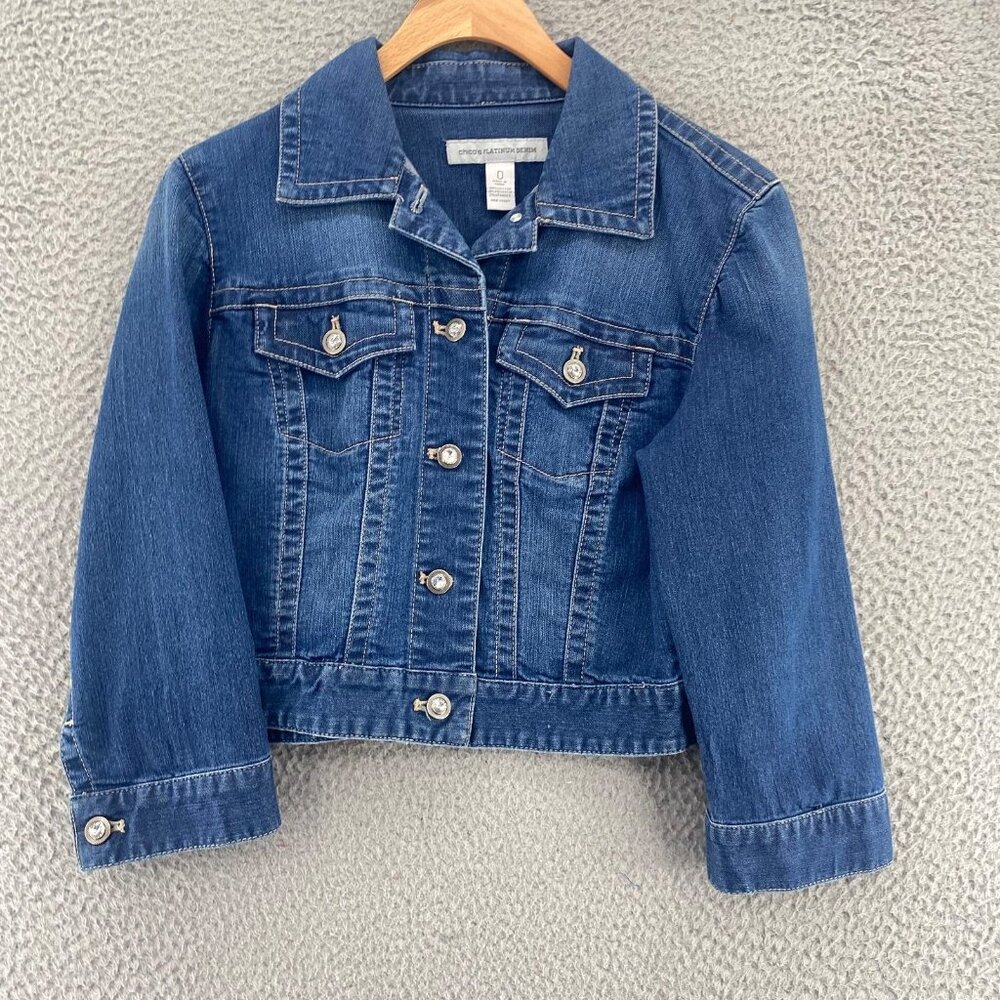 Chico's Classic Blue Denim Jean Jacket